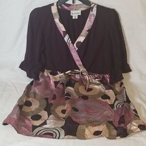 Motherhood Maternity Empire Waist Tie Back Blouse‎